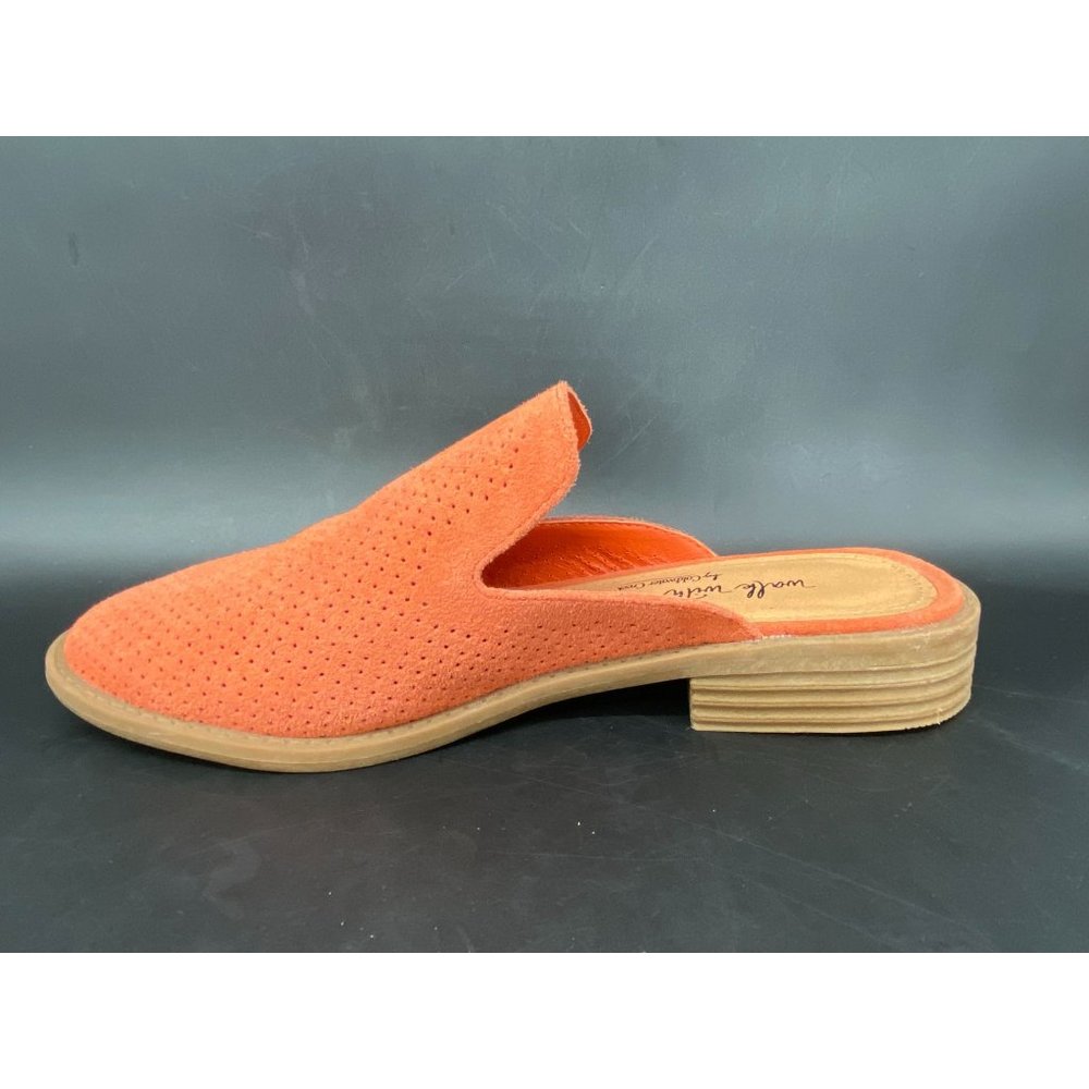Coldwater Creek "Walk With Me" Orange Women's Size 6.5M Slides Suede Slip On - Picture 9 of 10